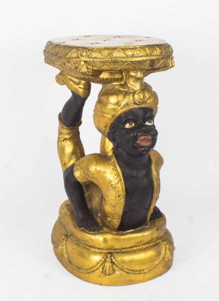 Unusual Gilded Blackamoor Stand Pedestal | Ref. no. 02398 single | Regent Antiques